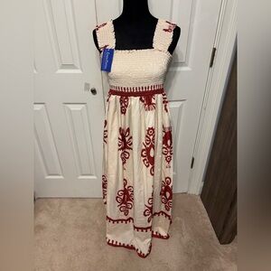 Chou Yatou Smocked Maxi Dress